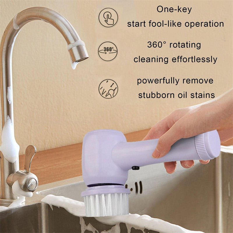 Electric scrubber cleaning bathroom sink - multifunction scenes