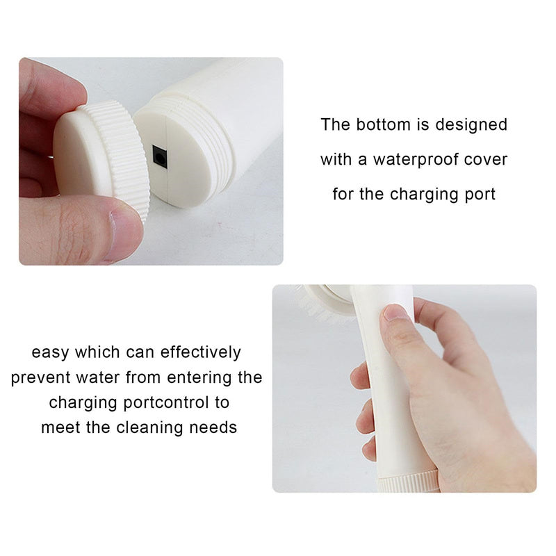 IPX7 waterproof electric scrubber with sealed charging port