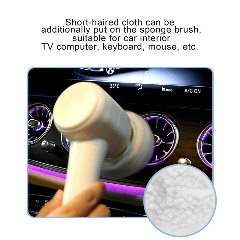 Cordless scrubber cleaning car interior and electronic devices