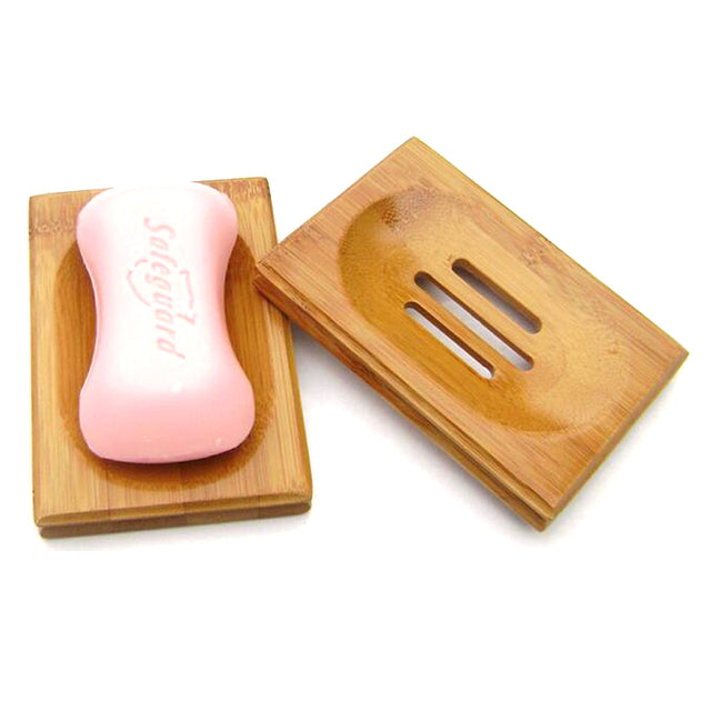 Minimalist Bamboo Magnetic Soap Holder - Adhesive Wall Mounted Soap Saver