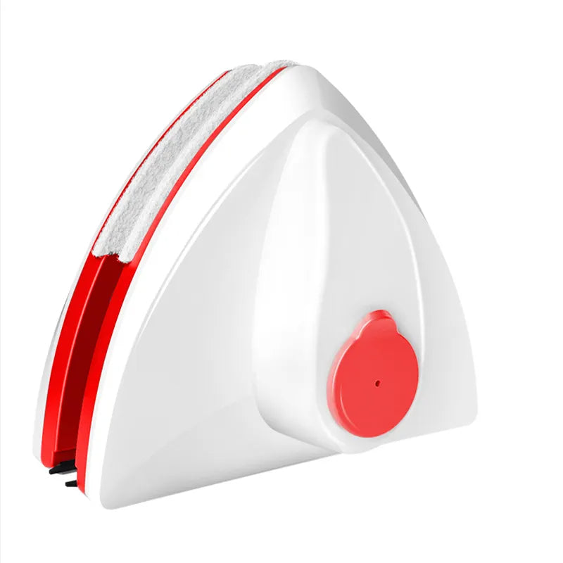 Magnetic window cleaner with safety rope and microfiber pads