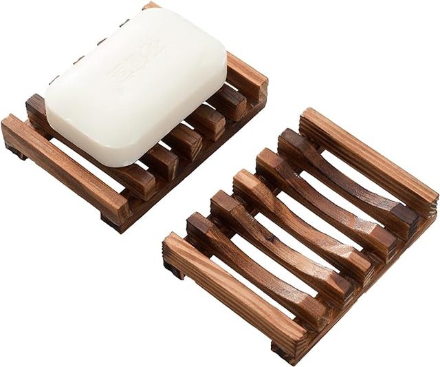 Minimalist Bamboo Magnetic Soap Holder - Adhesive Wall Mounted Soap Saver