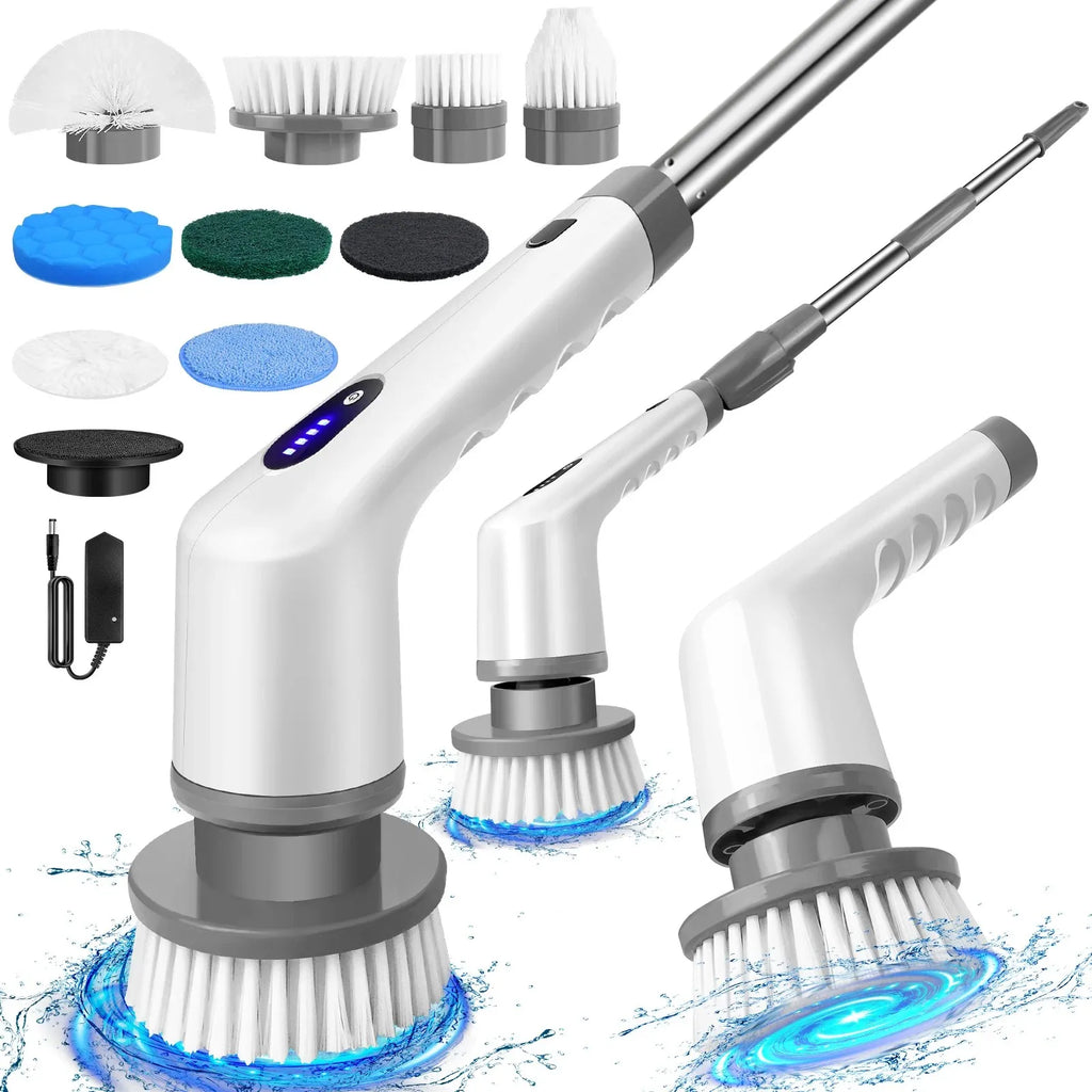 Electric spin scrubber cleaning kitchen stove top