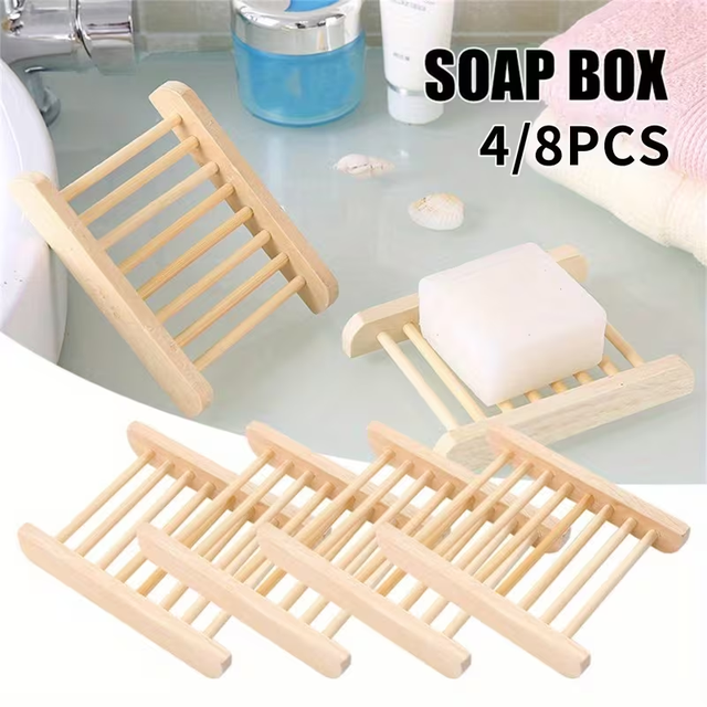 Minimalist Bamboo Magnetic Soap Holder - Adhesive Wall Mounted Soap Saver